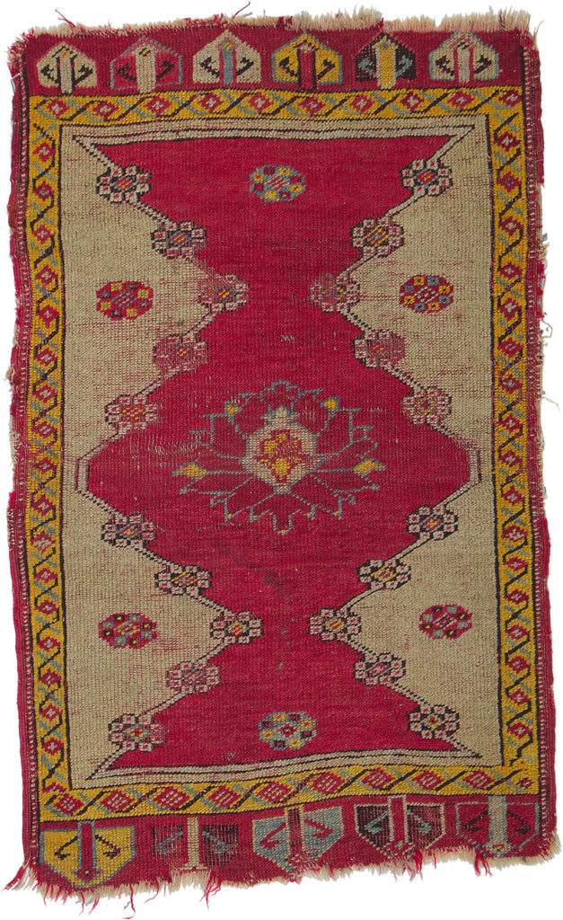 2 x 3 Antique Red Turkish Oushak Rug 78208