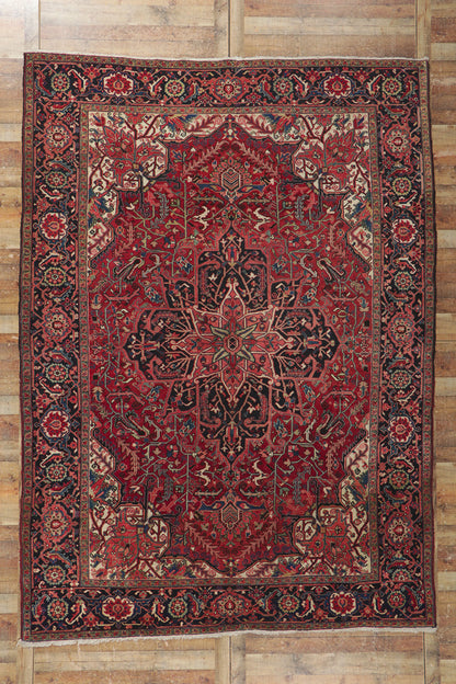9 x 12 Antique Persian Heriz Rug 78222