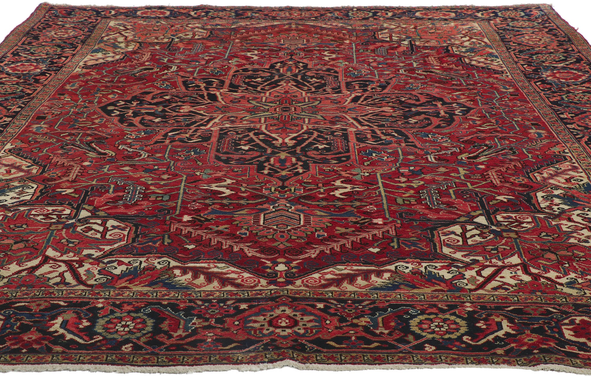 9 x 12 Antique Persian Heriz Rug 78222