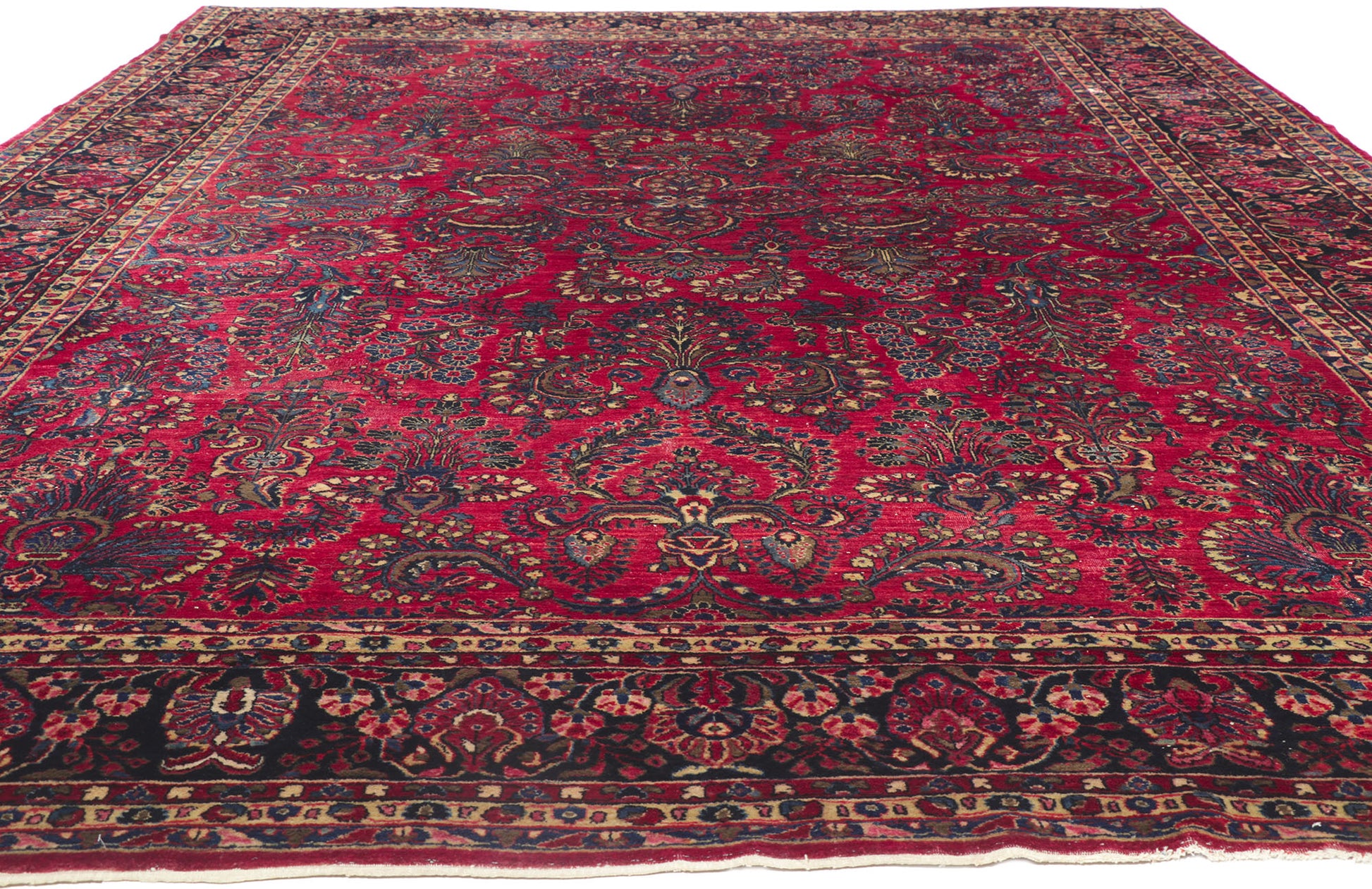 10 x 17 Antique Persian Sarouk Rug 78223