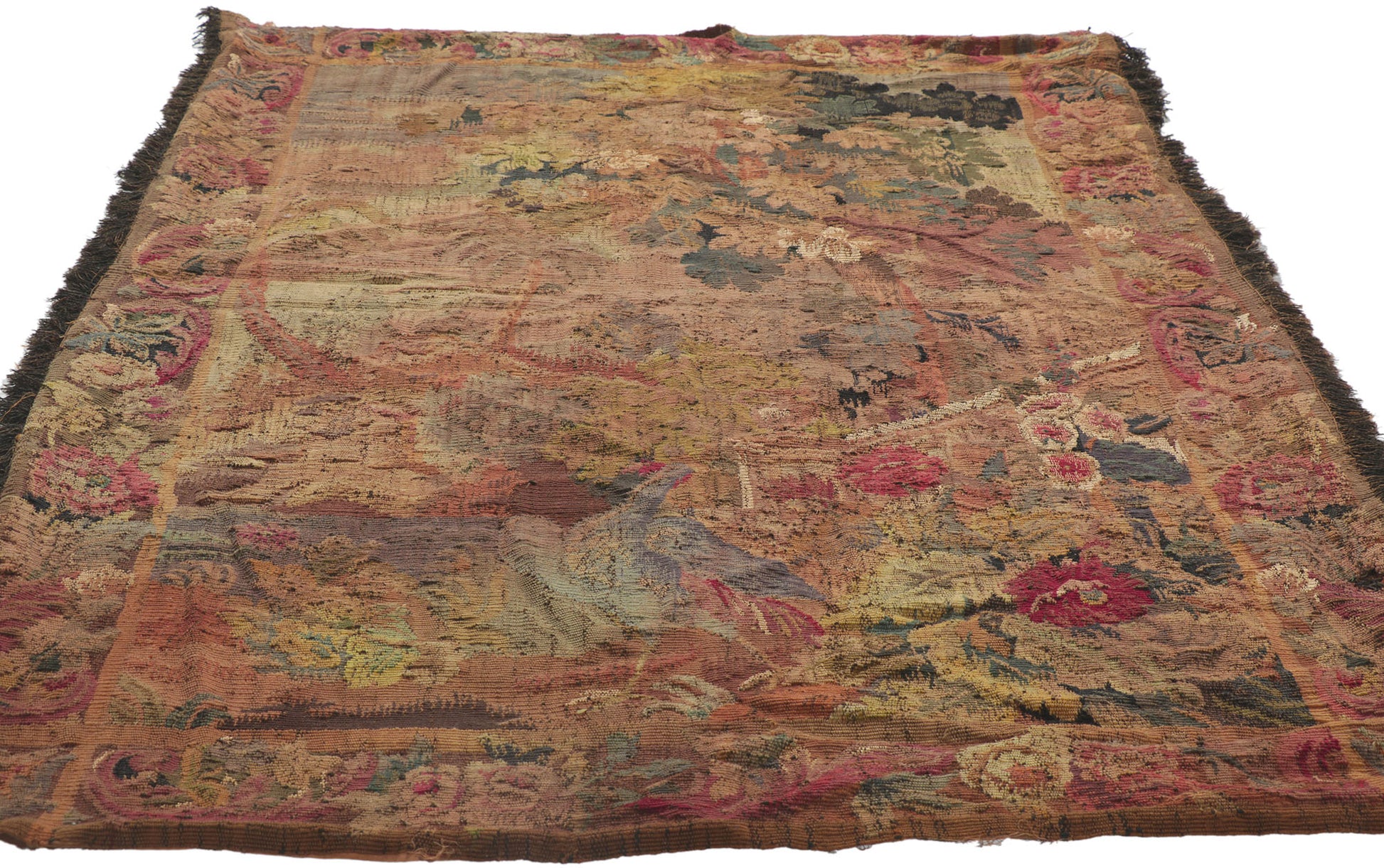4 x 6 Antique French Aubusson Tapestry 78236