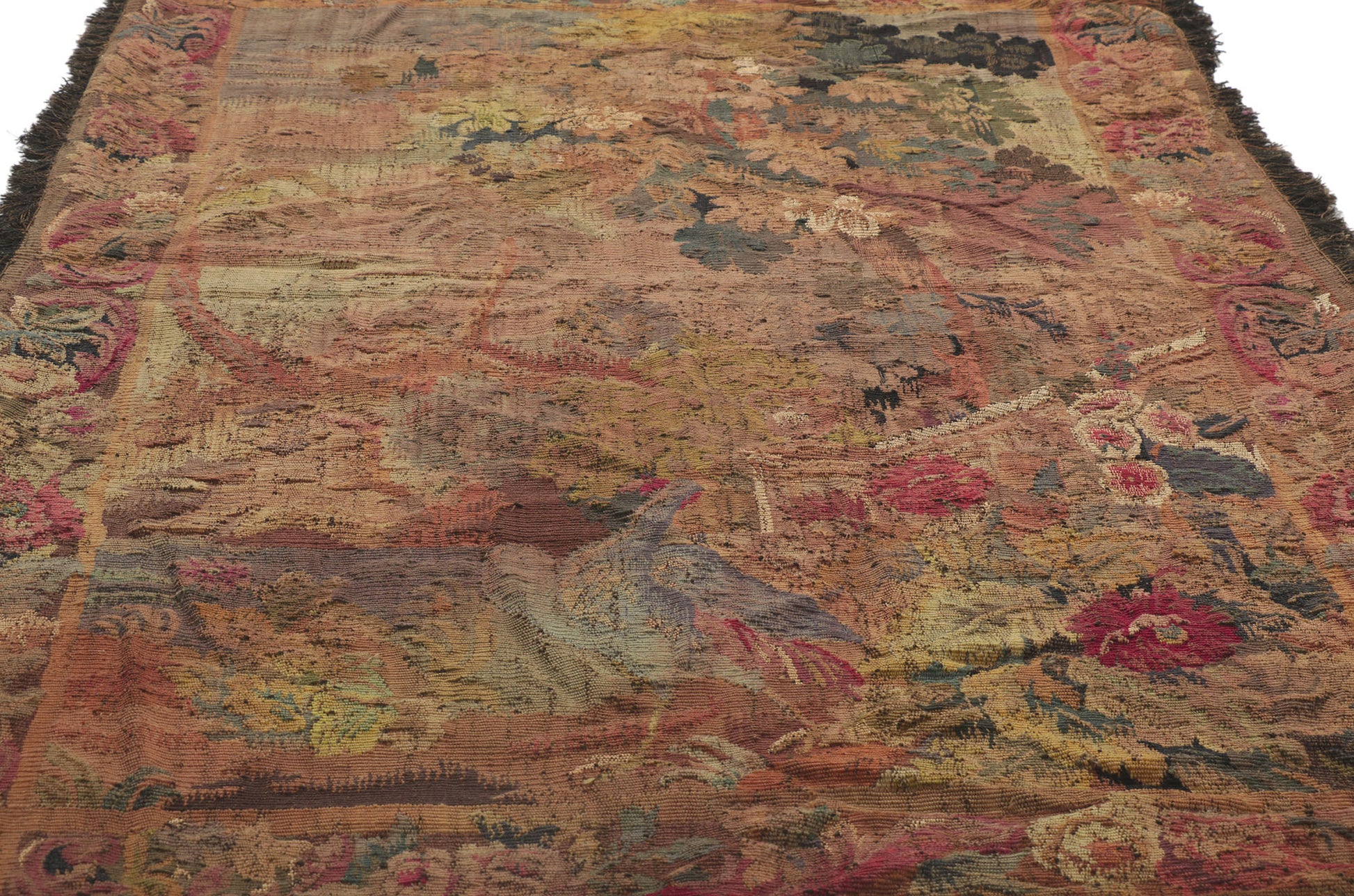 4 x 6 Antique French Aubusson Tapestry 78236