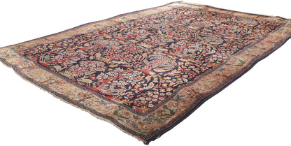 4 x 6 Vintage Persian Silk Qum Rug 78239