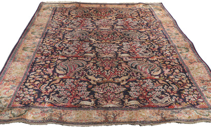 4 x 6 Vintage Persian Silk Qum Rug 78239