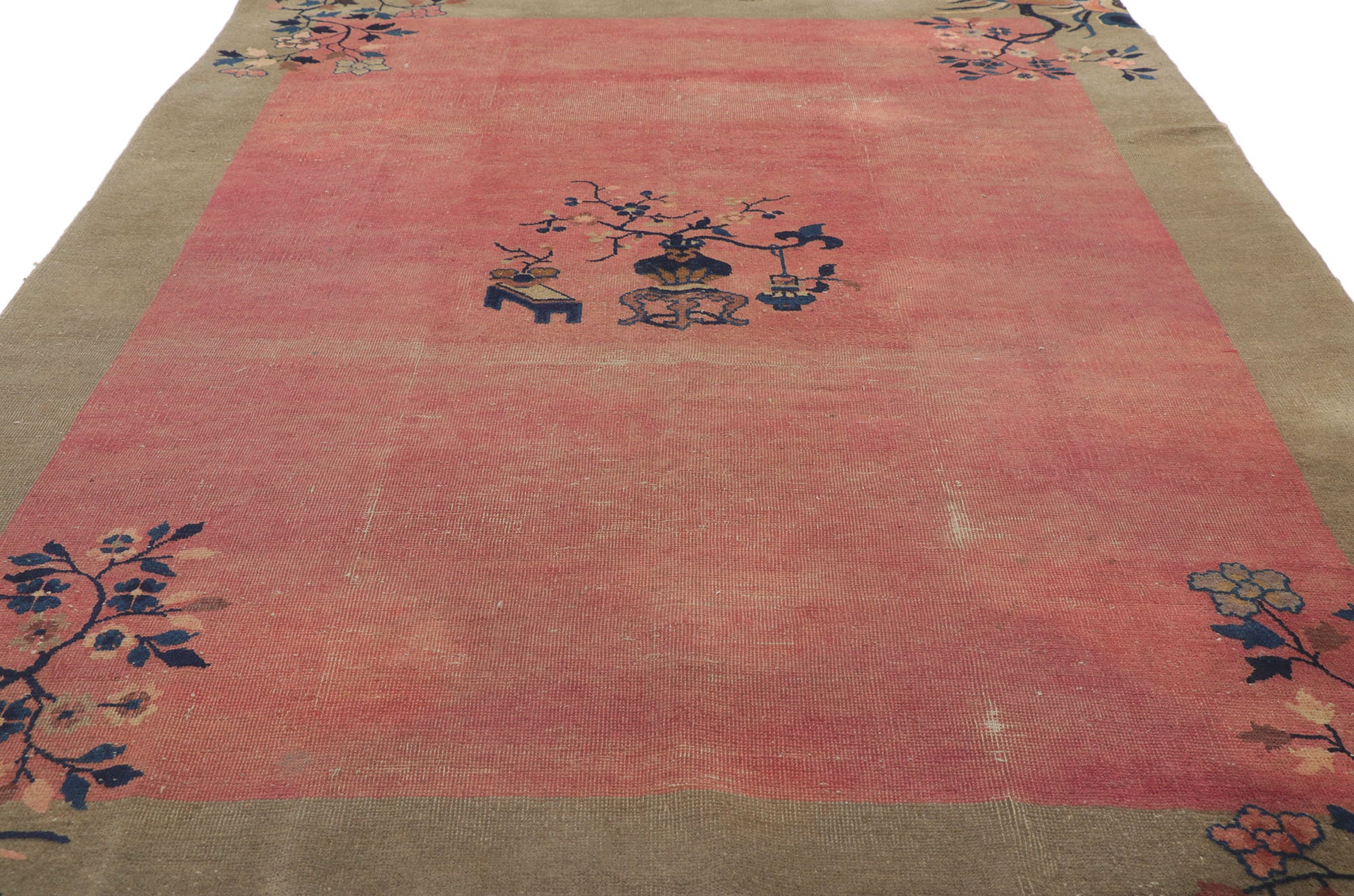 6 x 8 Distressed Antique Chinese Art Deco Rug 78245