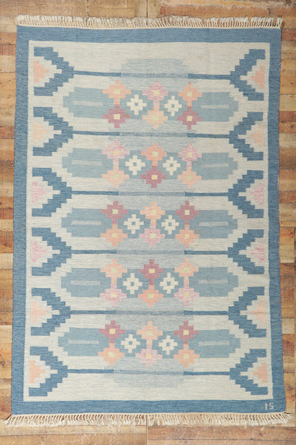 7 x 10 Ingegerd Silow Vintage Swedish Rollakan Rug 78246