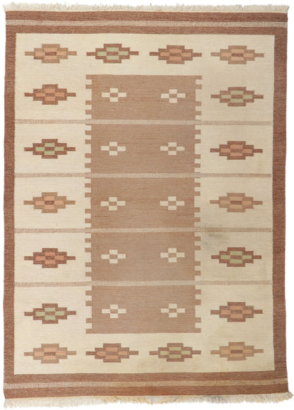 7 x 9 Erik Lundberg Vintage Swedish Rollakan Rug 78253