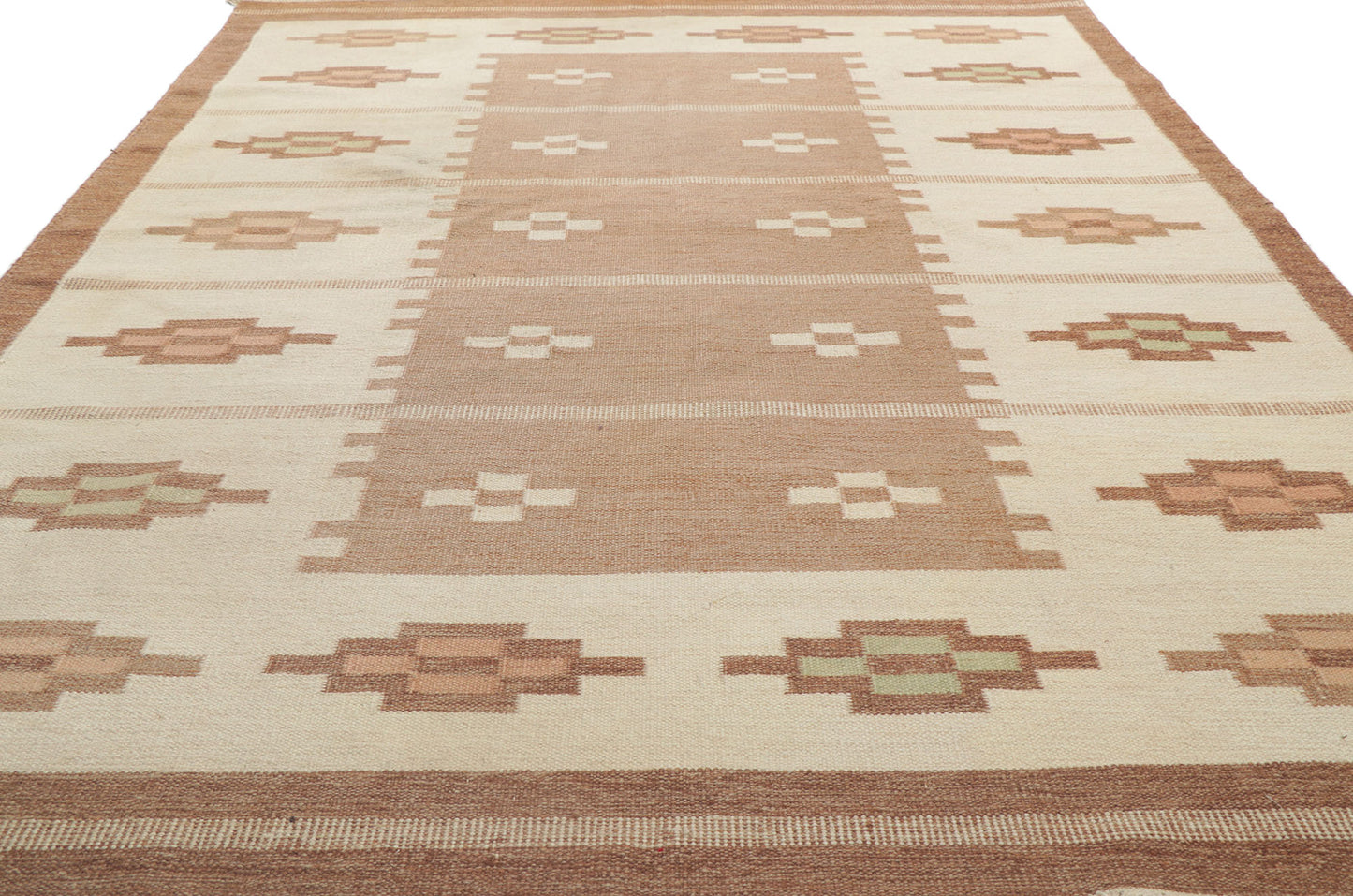 7 x 9 Erik Lundberg Vintage Swedish Rollakan Rug 78253