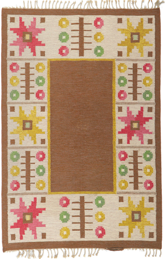 5 x 8 Astrid Sampe Vintage Swedish Rollakan Rug 78255
