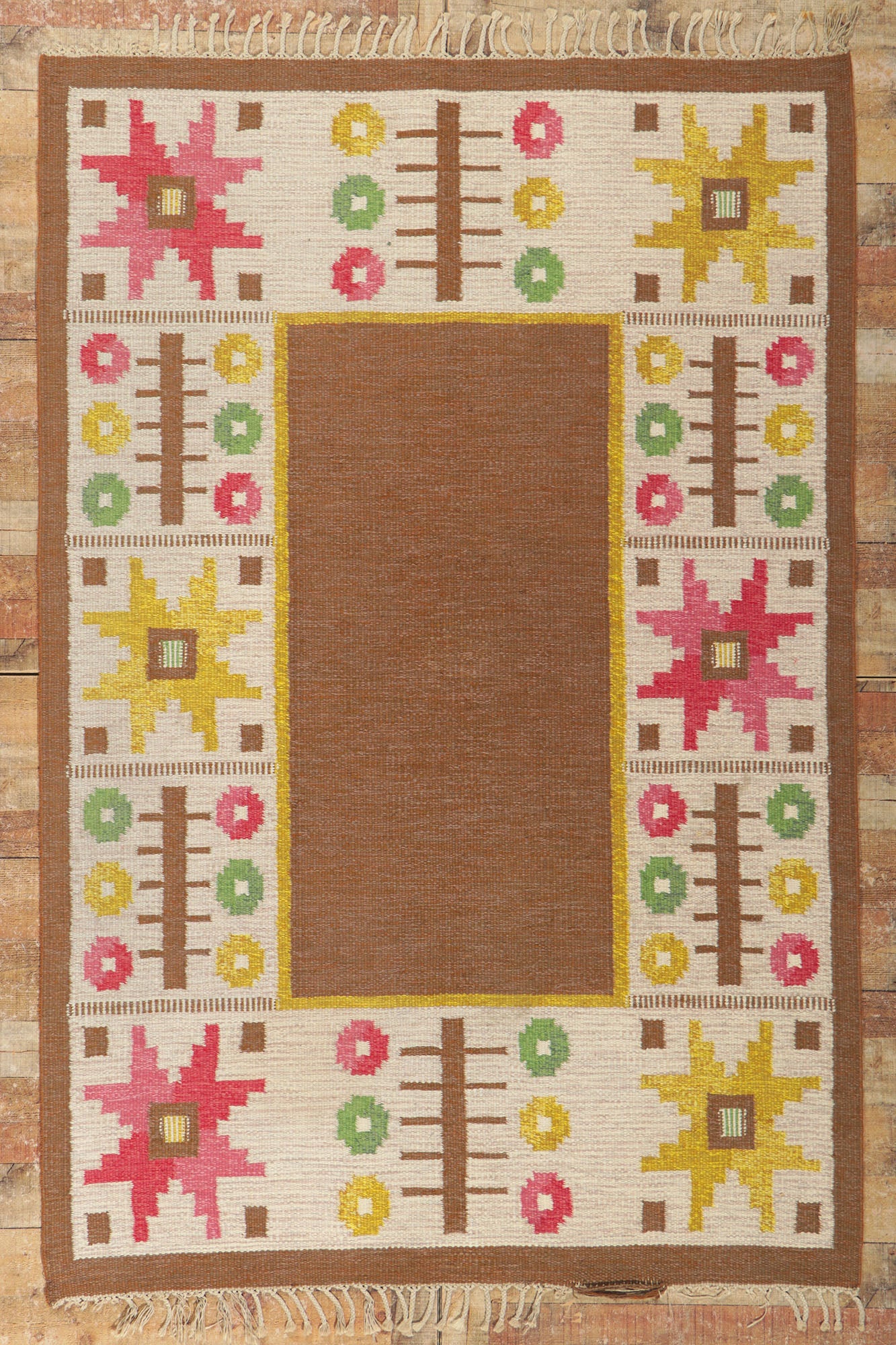 5 x 8 Astrid Sampe Vintage Swedish Rollakan Rug 78255