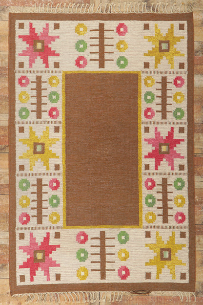 5 x 8 Astrid Sampe Vintage Swedish Rollakan Rug 78255