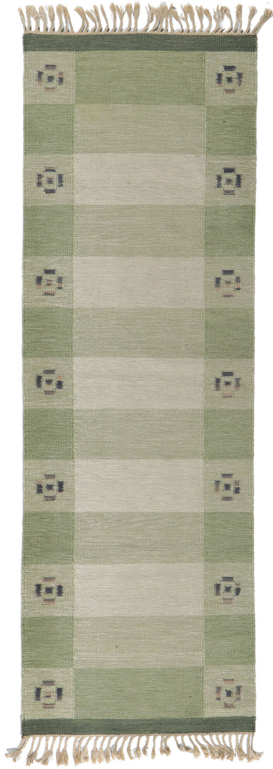 3 x 8 Vintage Swedish Kilim Rollakan Runner 78260