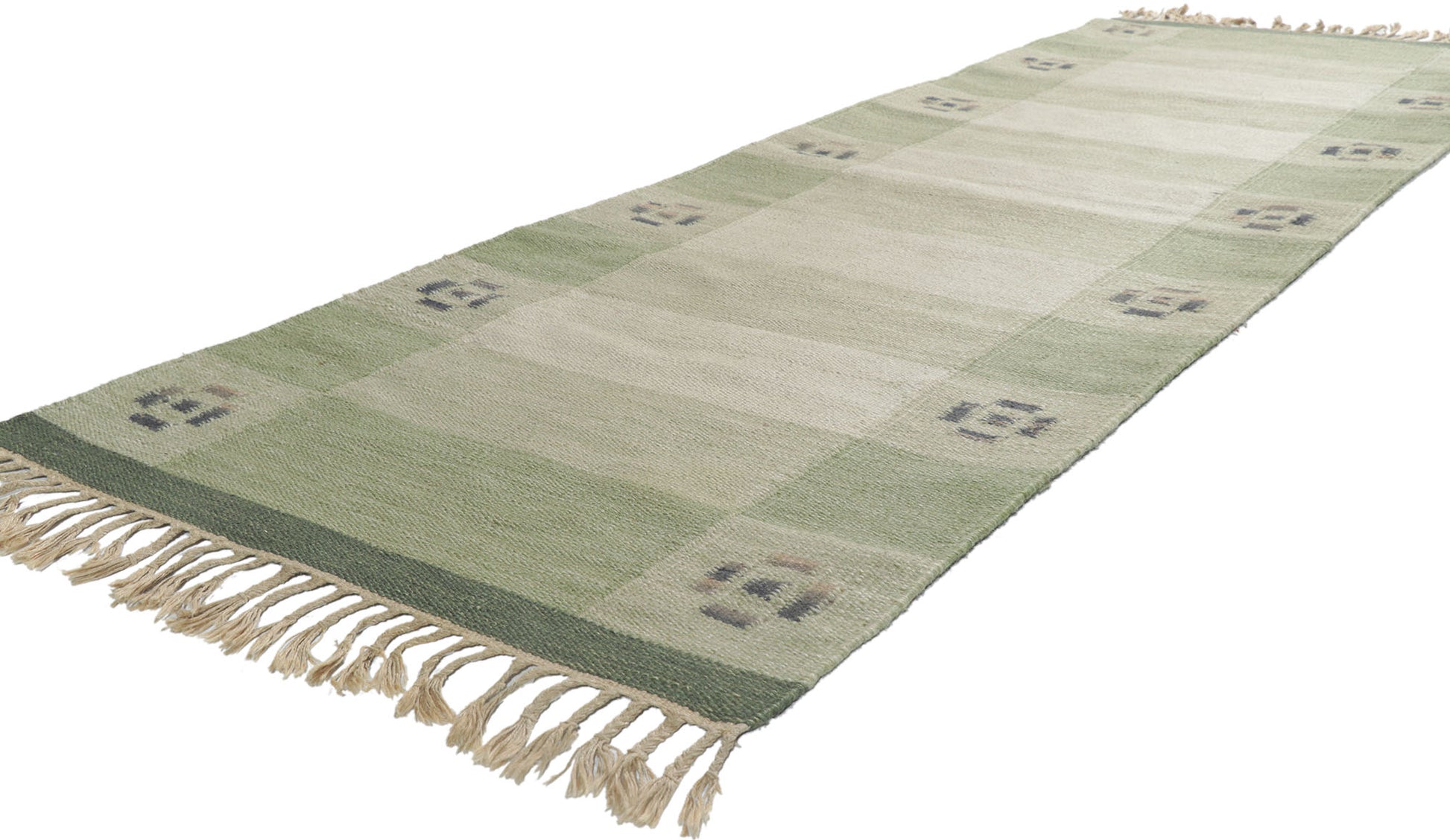3 x 8 Vintage Swedish Kilim Rollakan Runner 78260
