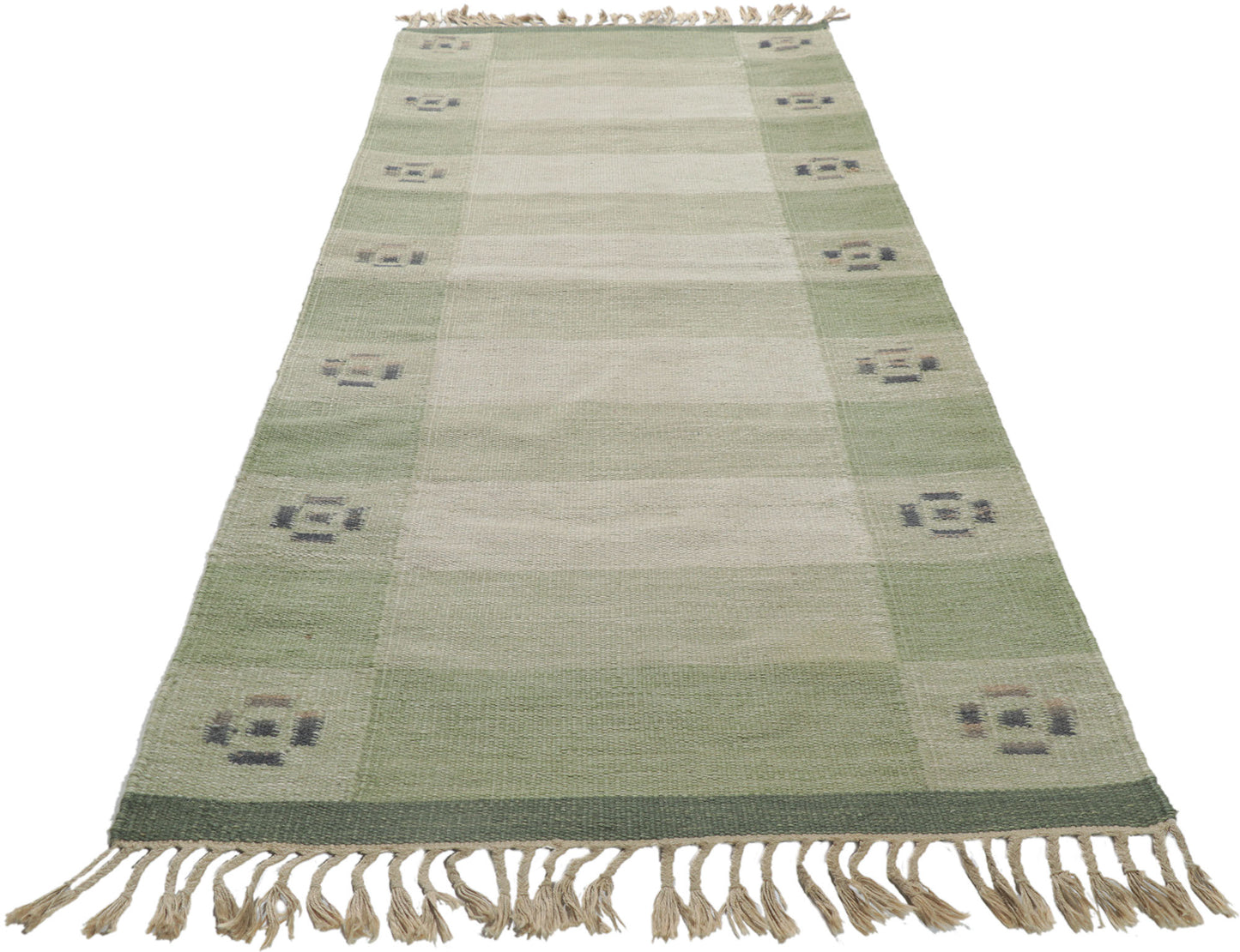 3 x 8 Vintage Swedish Kilim Rollakan Runner 78260