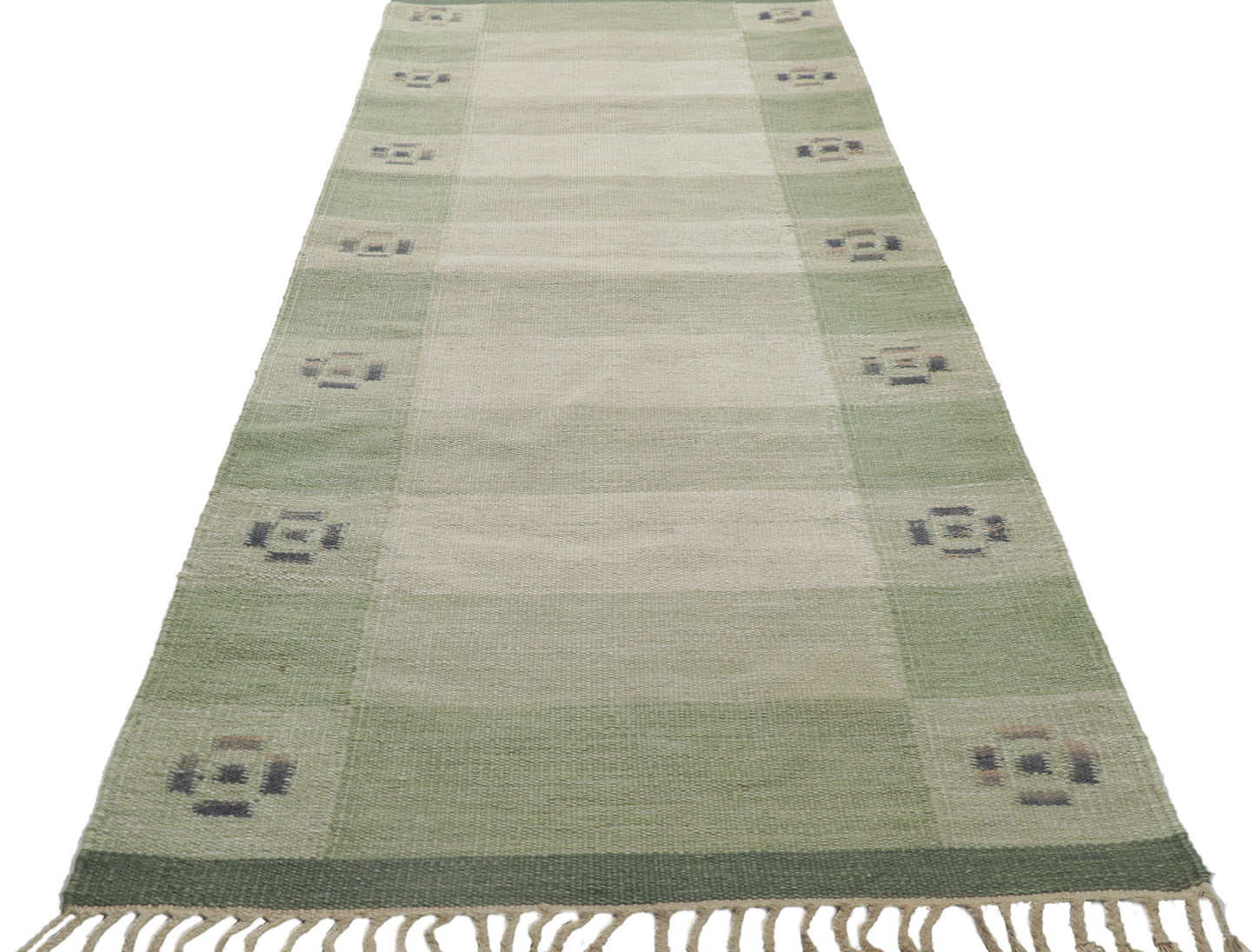 3 x 8 Vintage Swedish Kilim Rollakan Runner 78260