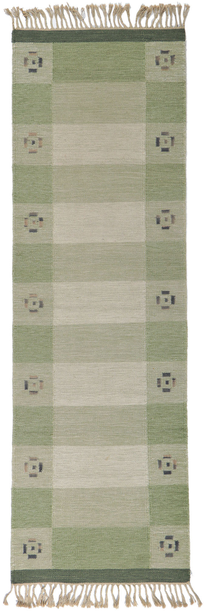 3 x 9 Vintage Swedish Kilim Rollakan Runner 78261