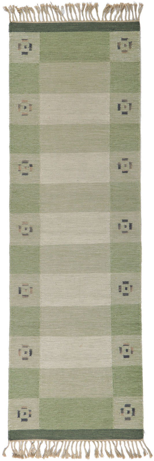 3 x 9 Vintage Swedish Kilim Rollakan Runner 78261