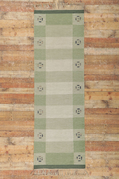 3 x 9 Vintage Swedish Kilim Rollakan Runner 78261