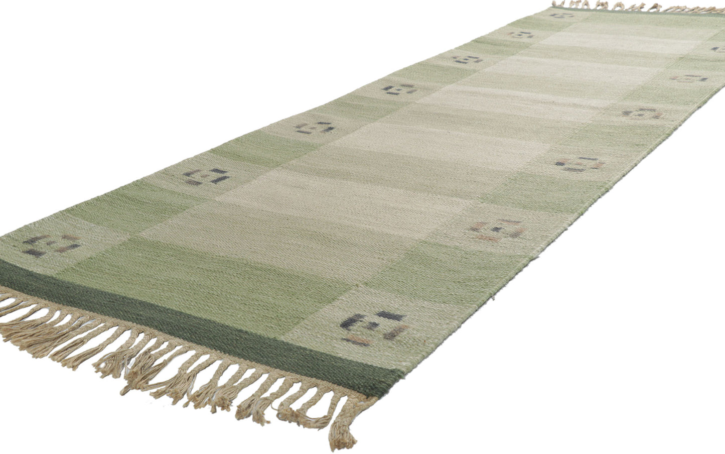 3 x 9 Vintage Swedish Kilim Rollakan Runner 78261