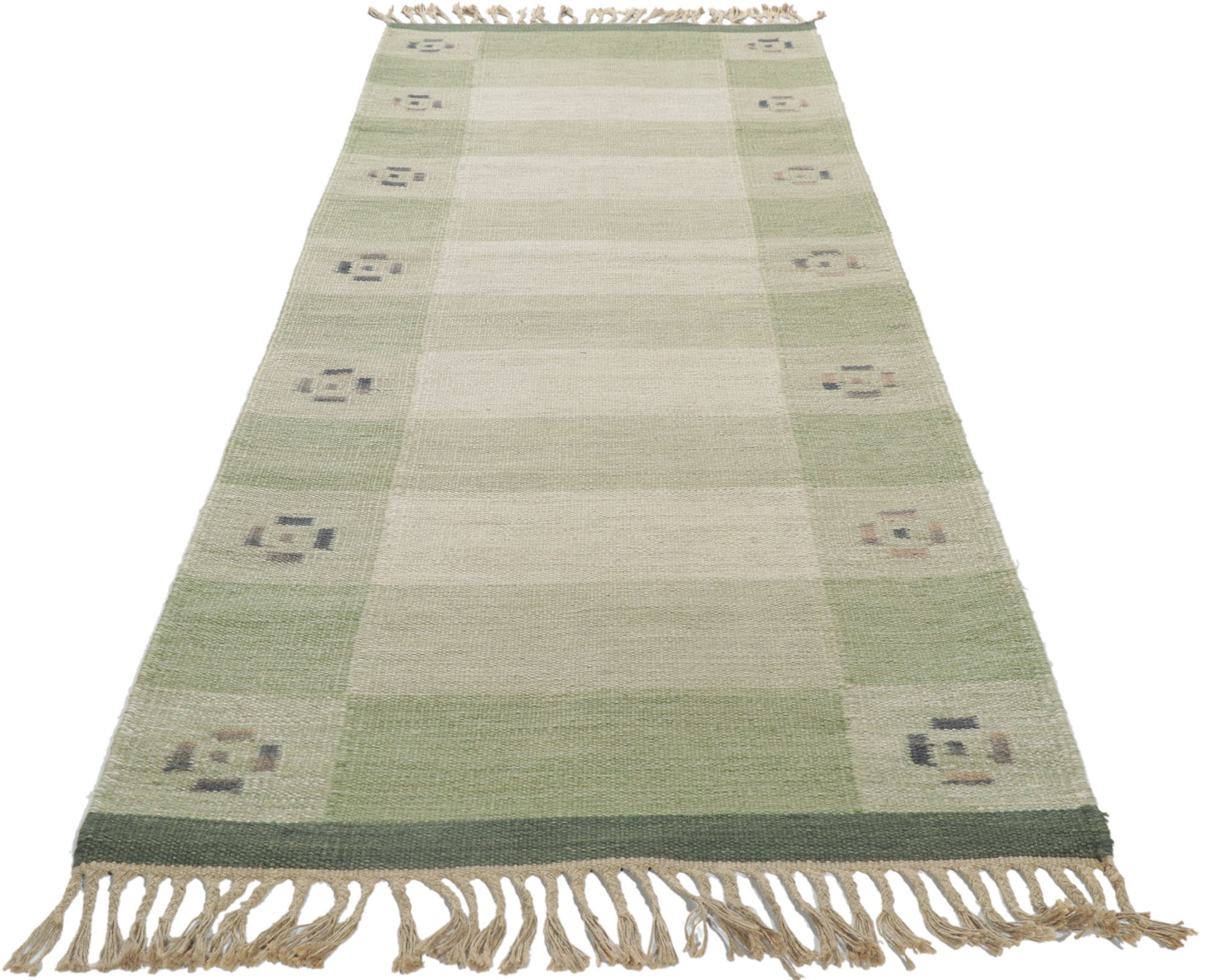 3 x 9 Vintage Swedish Kilim Rollakan Runner 78261