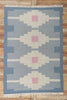 6 x 9 Vintage Blue Swedish Rollakan Rug 78264