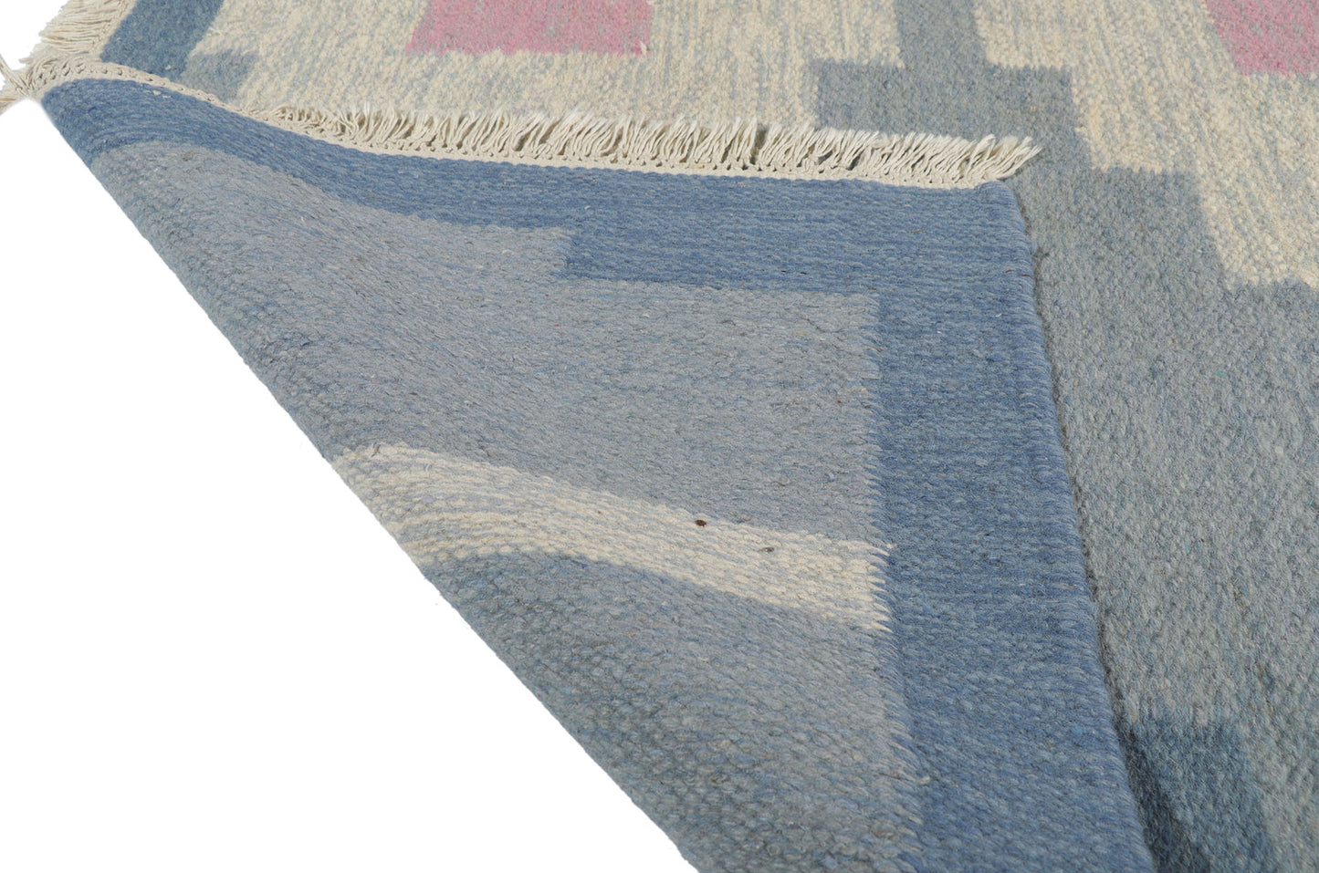 6 x 9 Vintage Blue Swedish Rollakan Rug 78264