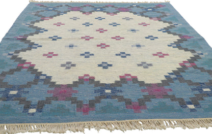 6 x 8 Anne Marie Boberg Vintage Swedish Rollakan Rug 78265