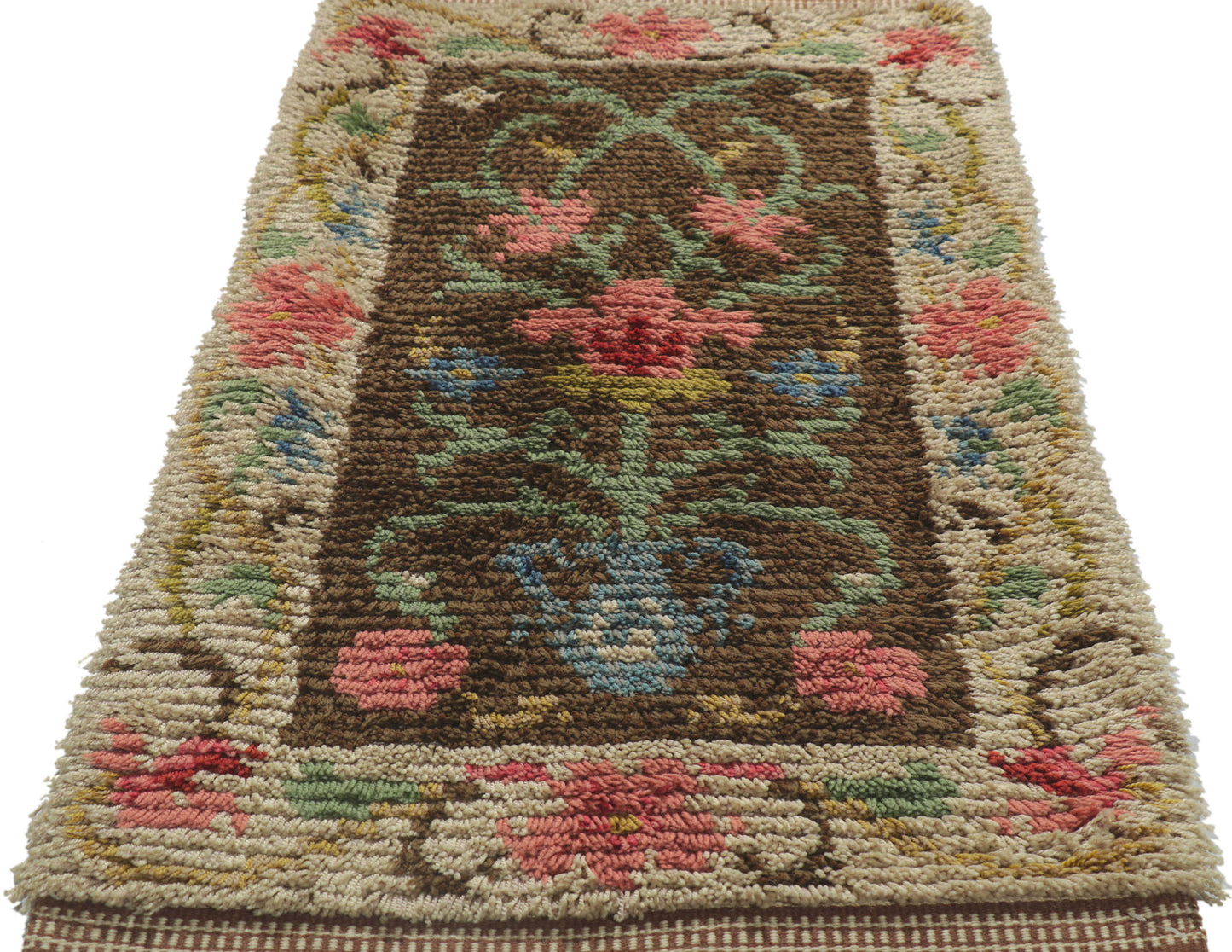 2 x 4 Vintage Finnish Rya Ryijy Rug 78269