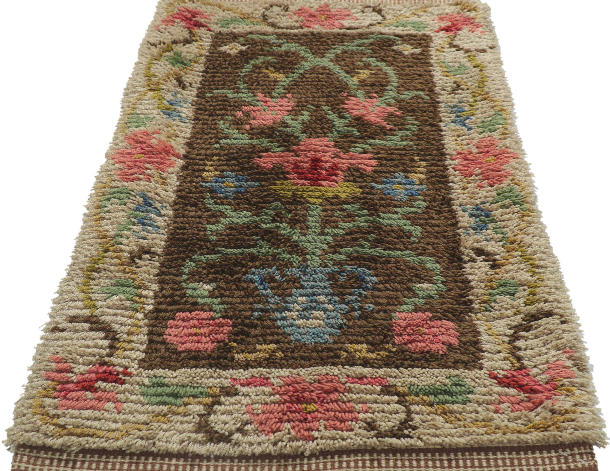 2 x 4 Vintage Finnish Rya Ryijy Rug 78269