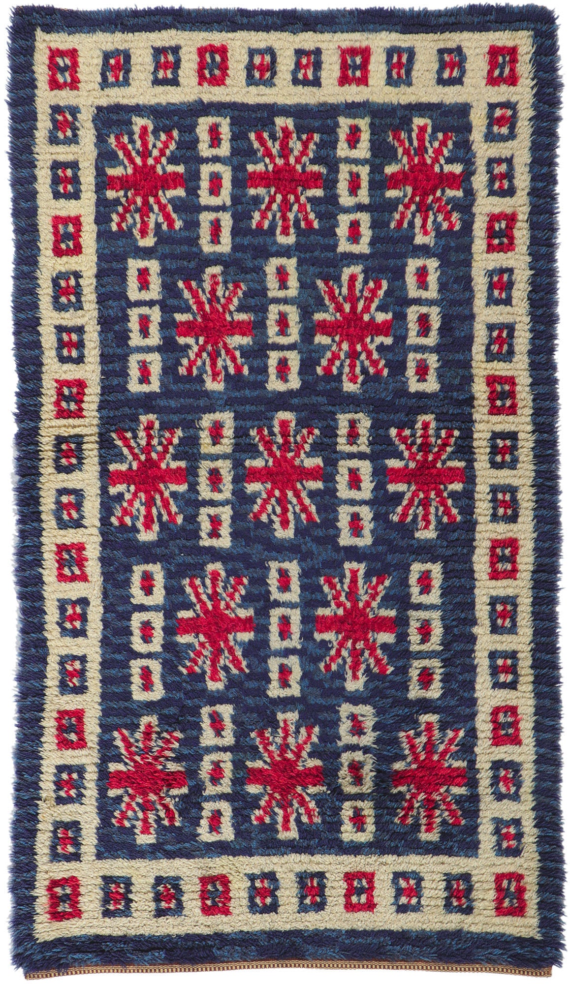 3 x 6 Vintage Finnish Rya Ryijy Rug 78270
