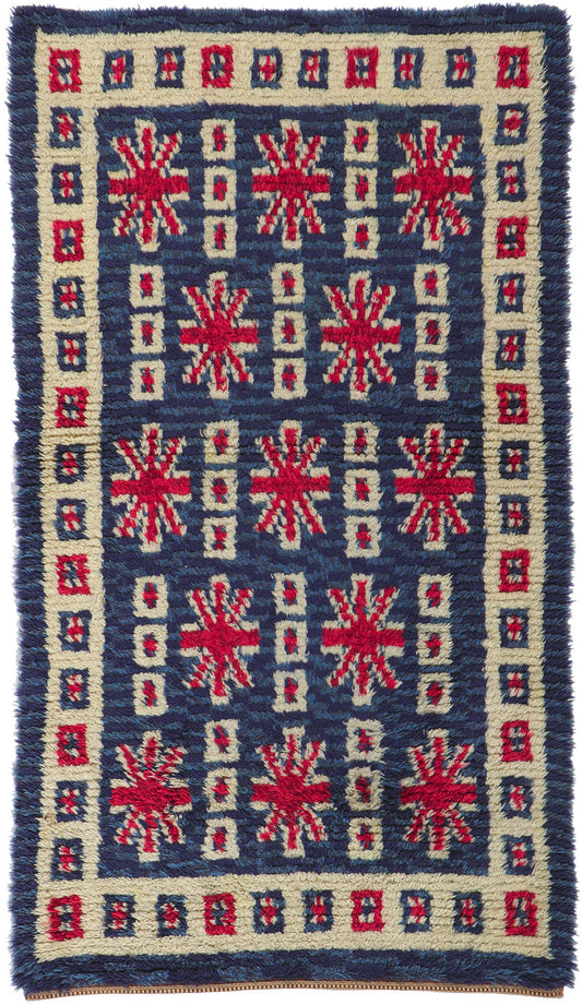 3 x 6 Vintage Finnish Rya Ryijy Rug 78270