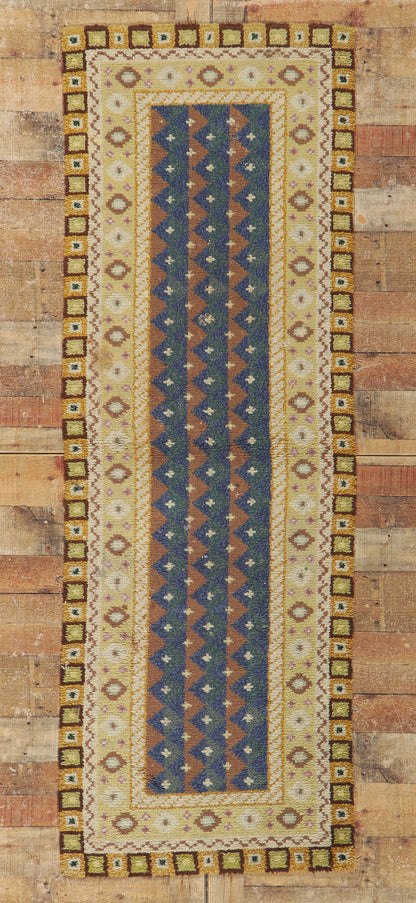 3 x 7 Vintage Finnish Rya Ryijy Rug 78272