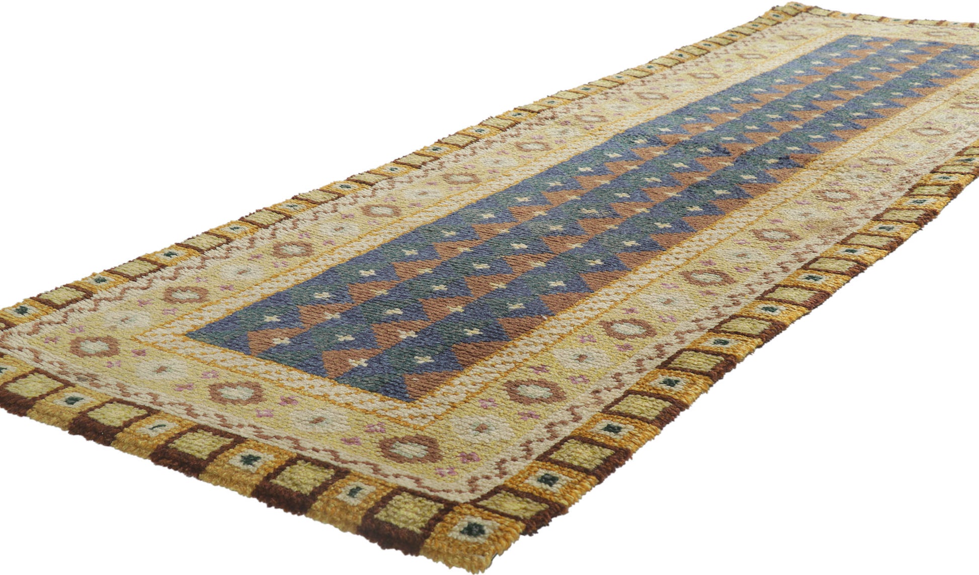 3 x 7 Vintage Finnish Rya Ryijy Rug 78272