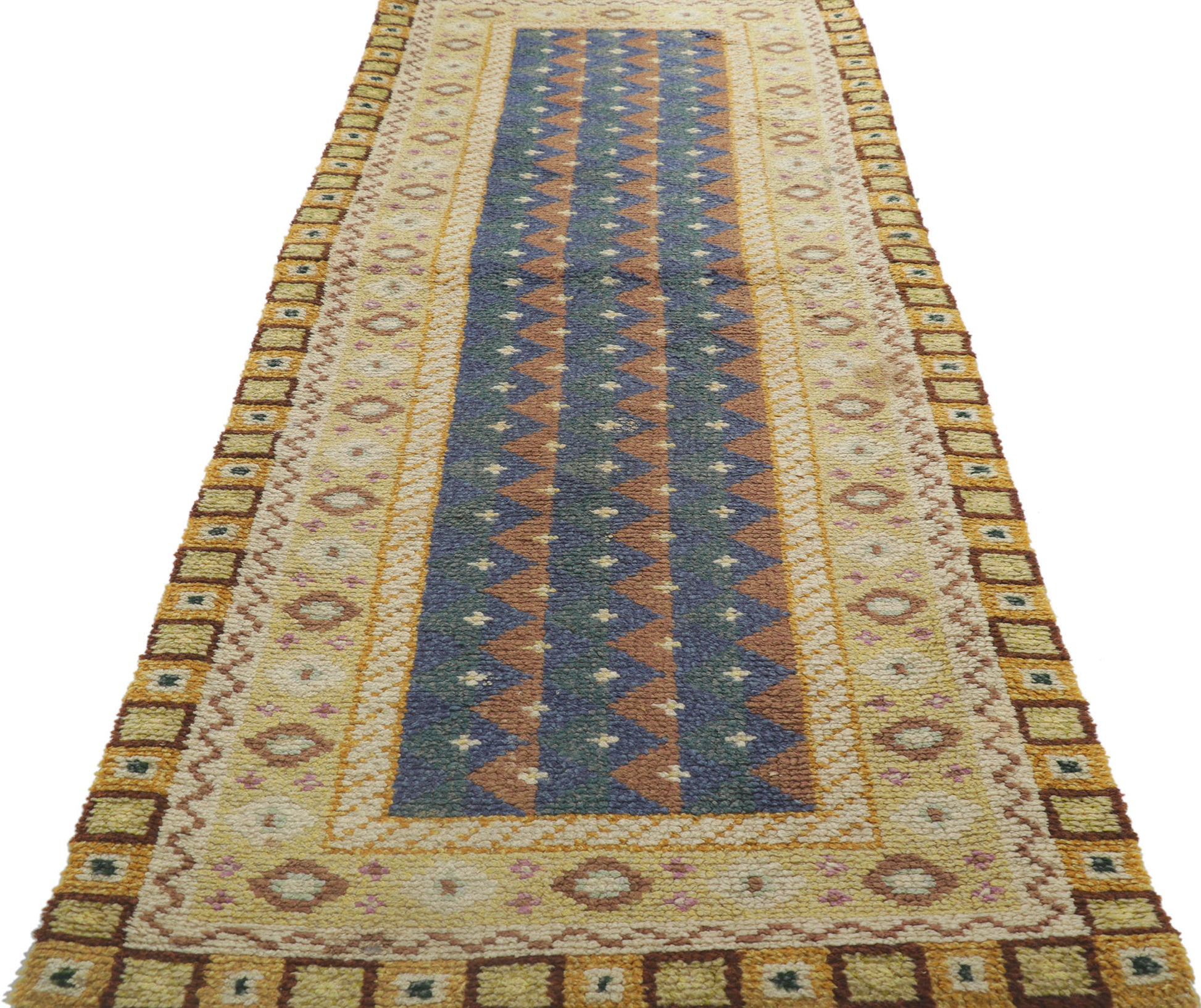 3 x 7 Vintage Finnish Rya Ryijy Rug 78272