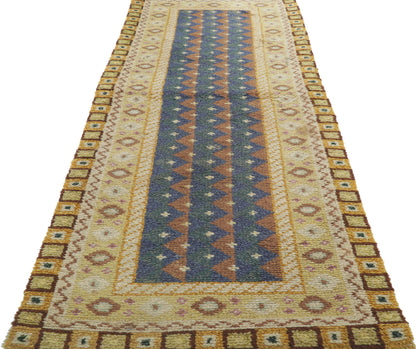 3 x 7 Vintage Finnish Rya Ryijy Rug 78272