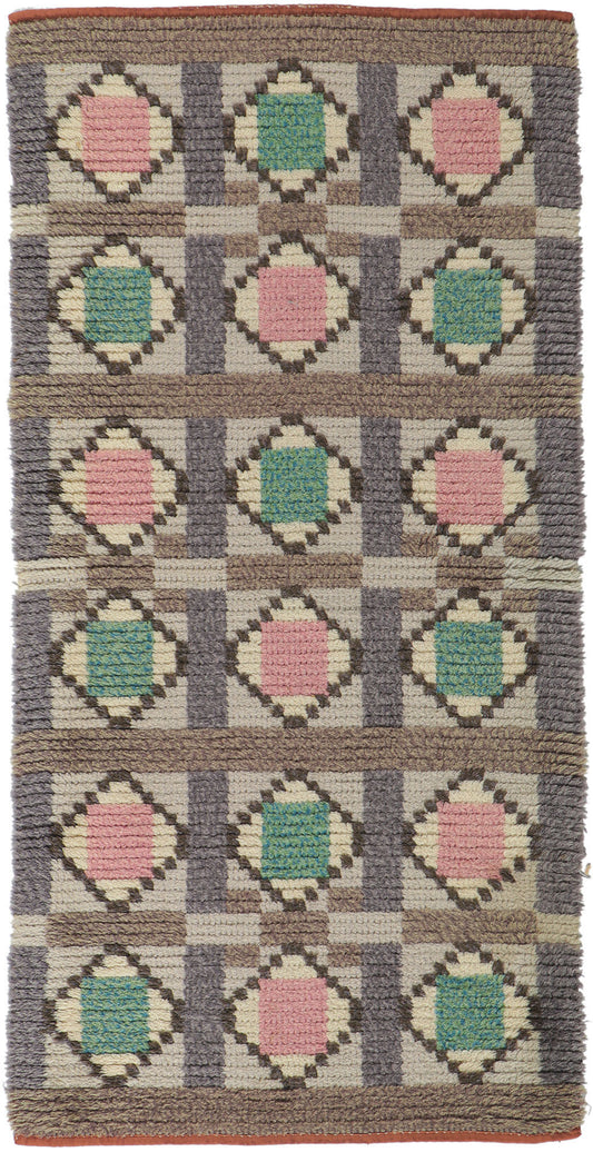 2 x 5 Vintage Finnish Rya Ryijy Rug 78273
