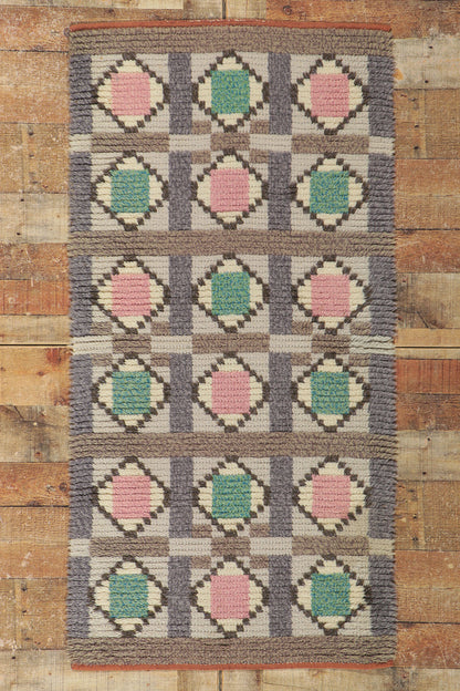 2 x 5 Vintage Finnish Rya Ryijy Rug 78273