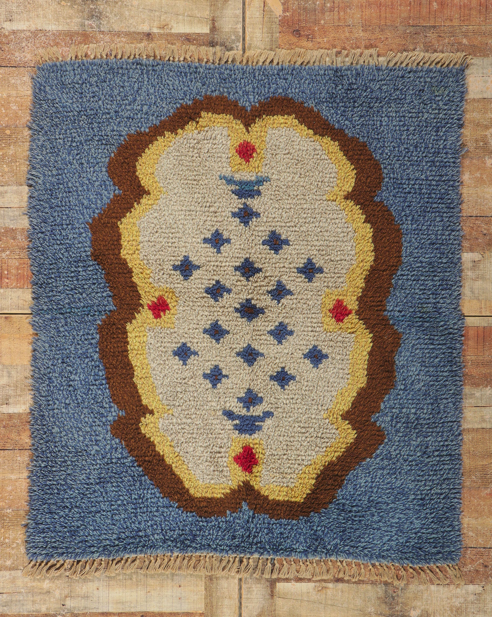 4 x 4 Vintage Swedish Rya Rug 78276