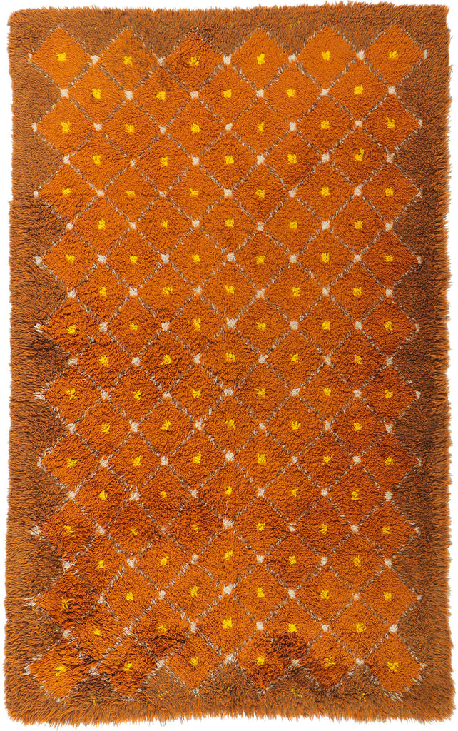 4 x 7 Vintage Danish Rya Rug 78279
