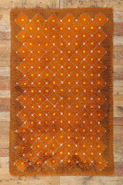 4 x 7 Vintage Danish Rya Rug 78279