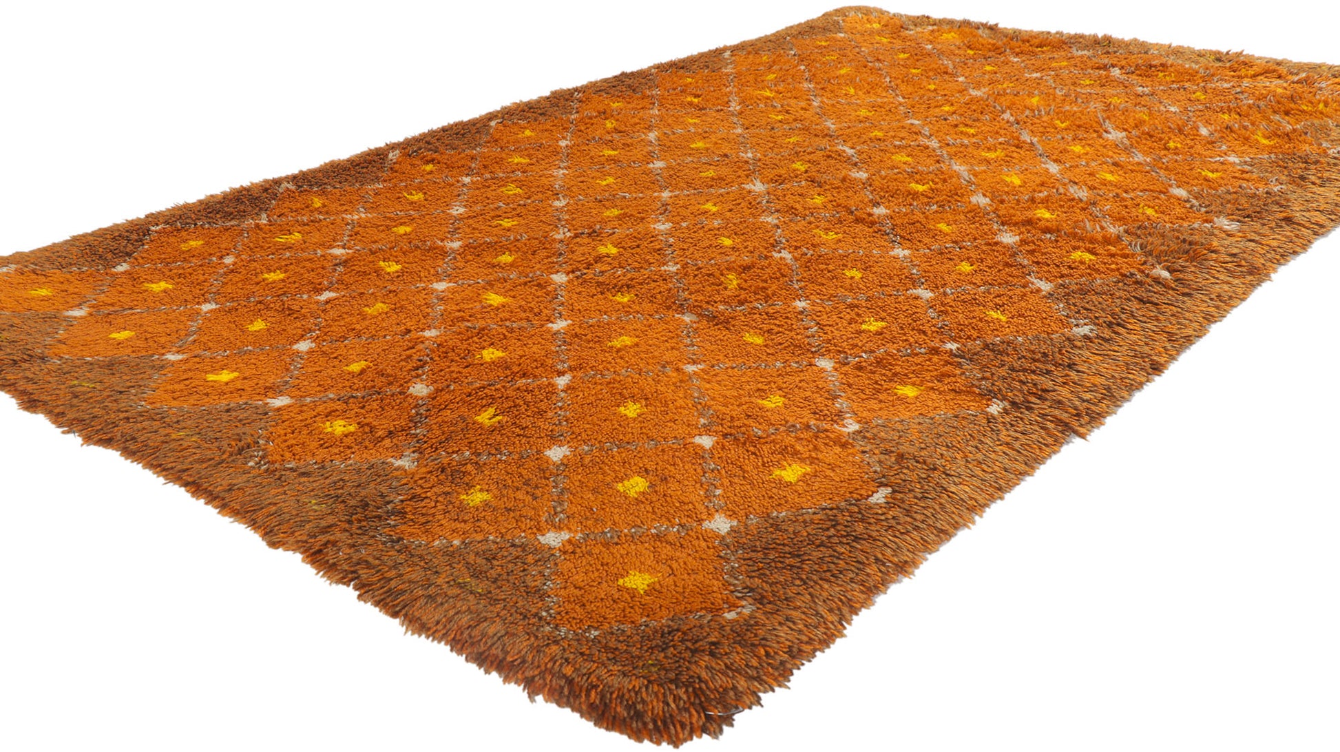 4 x 7 Vintage Danish Rya Rug 78279