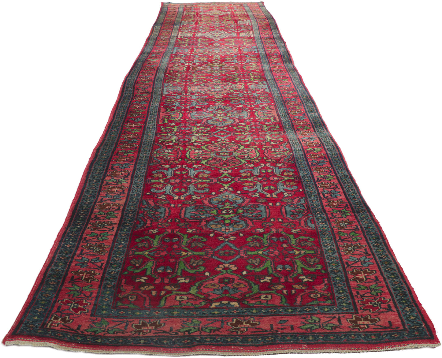 4 x 18 Antique Persian Bijar Runner 78281