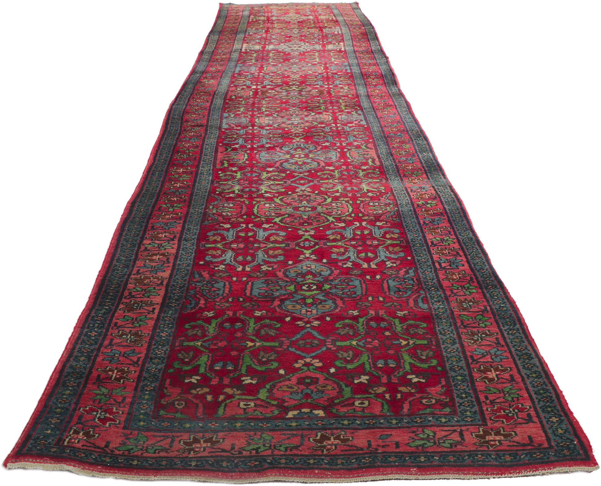 4 x 18 Antique Persian Bijar Runner 78281