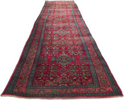 4 x 18 Antique Persian Bijar Runner 78281