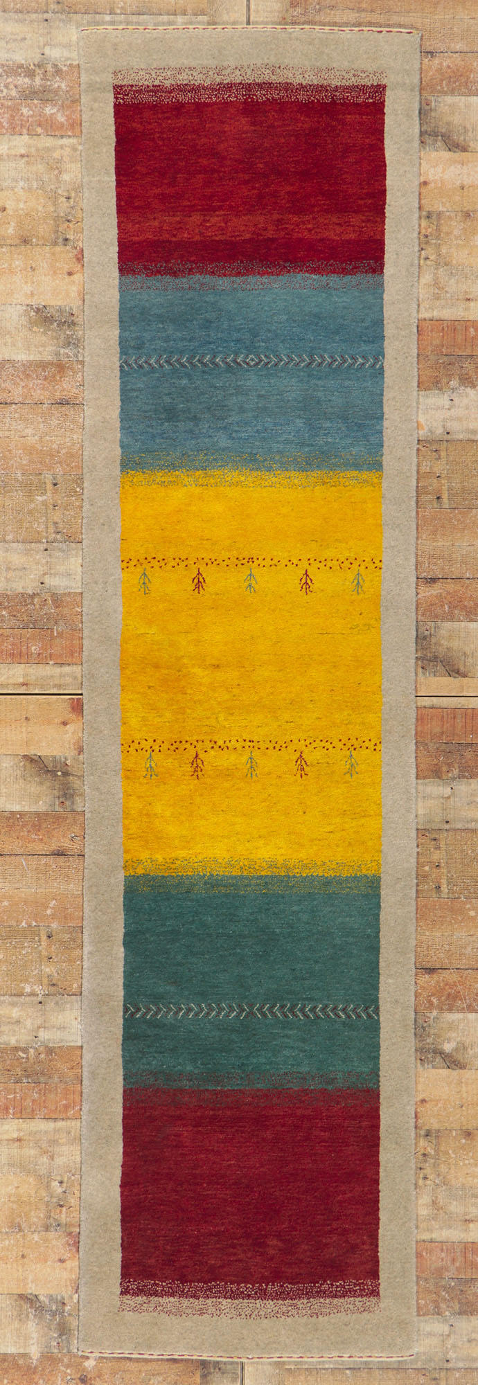 3 x 10 Vintage Persian Gabbeh Runner 78283