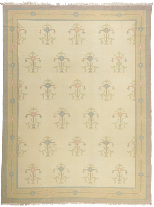 10 x 14 Vintage Floral Dhurrie Rug 78357