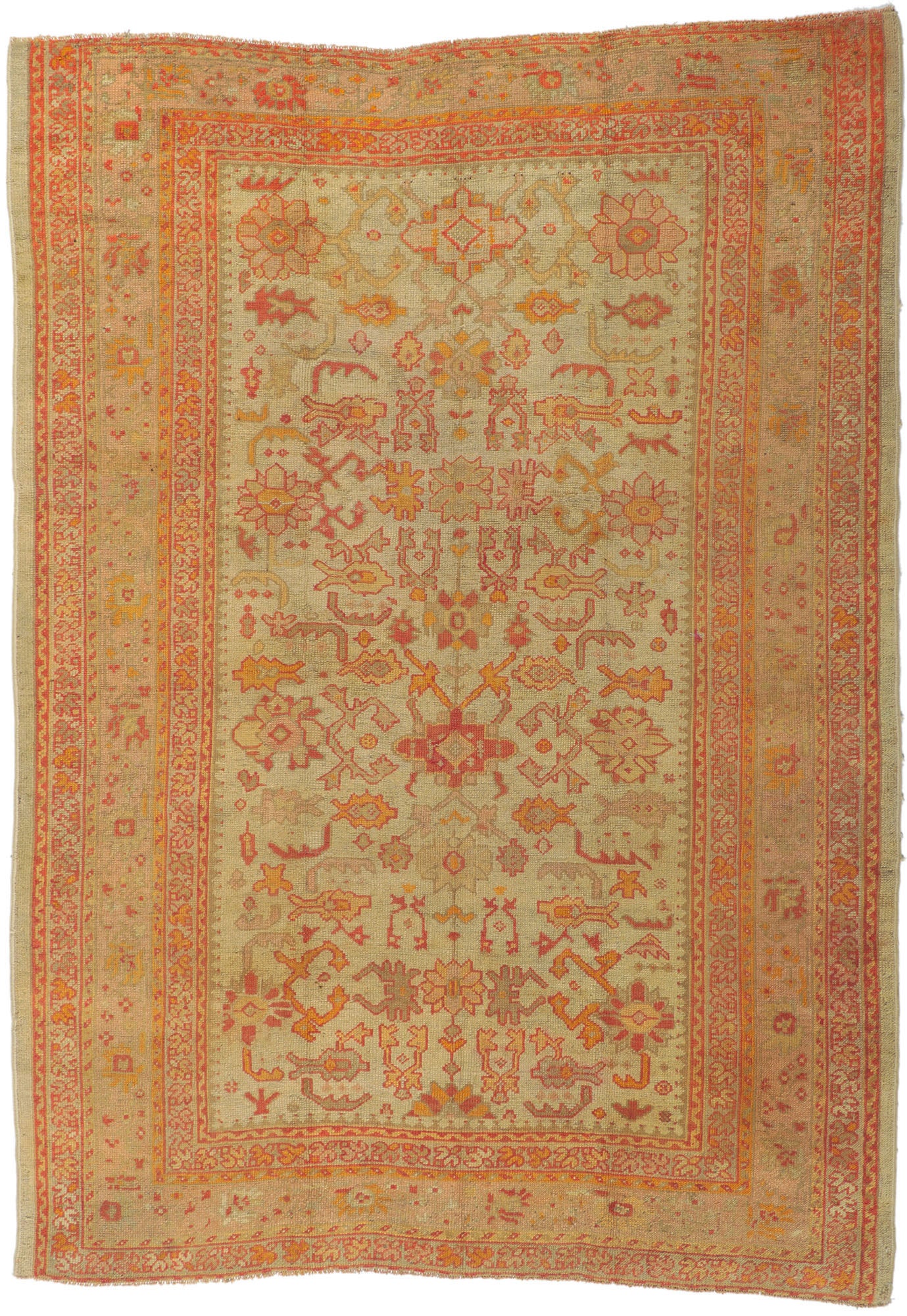 7 x 10 Antique Turkish Oushak Rug 74181