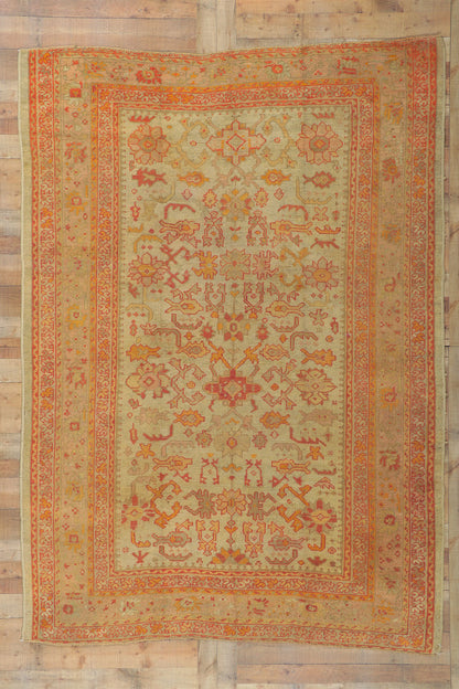 7 x 10 Antique Turkish Oushak Rug 74181