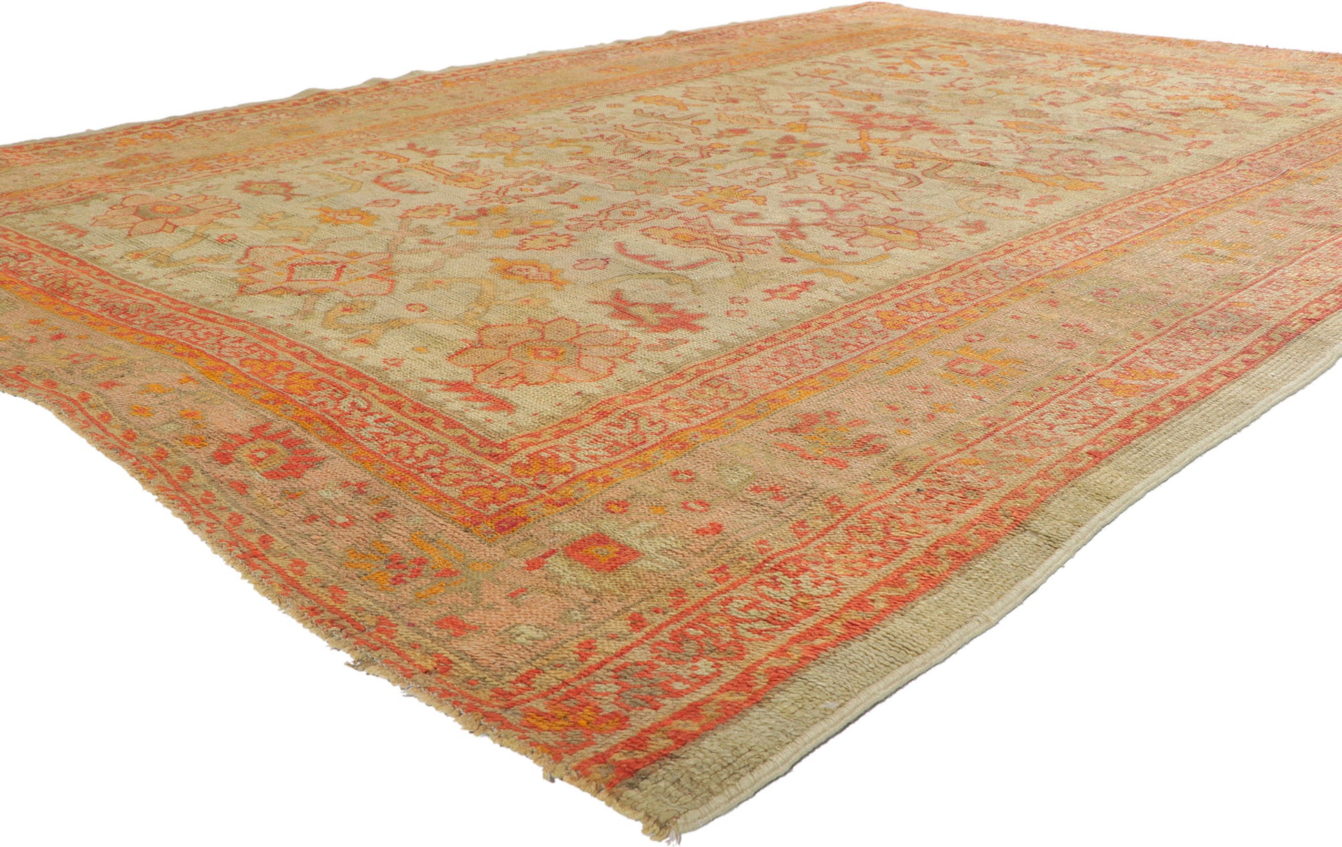 7 x 10 Antique Turkish Oushak Rug 74181
