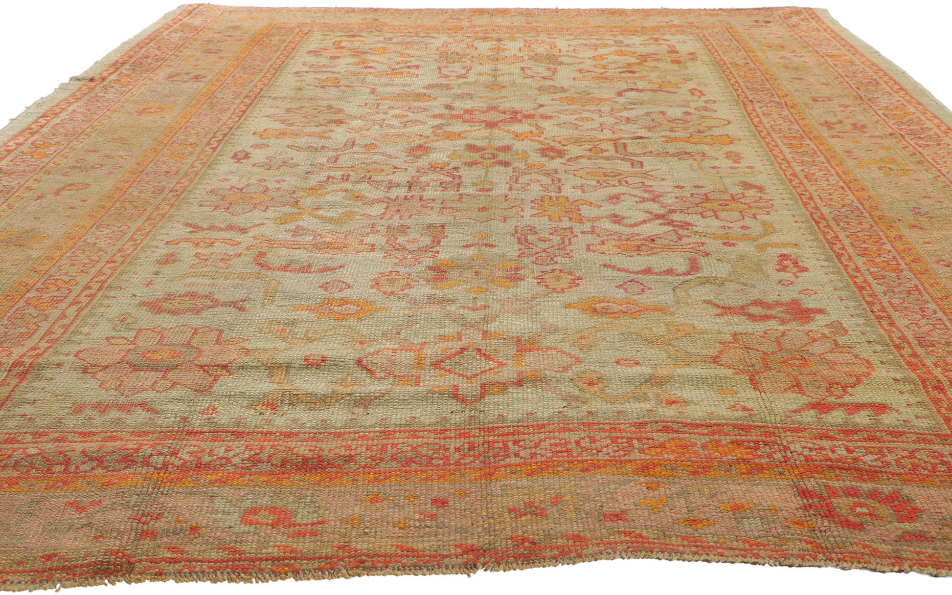 7 x 10 Antique Turkish Oushak Rug 74181